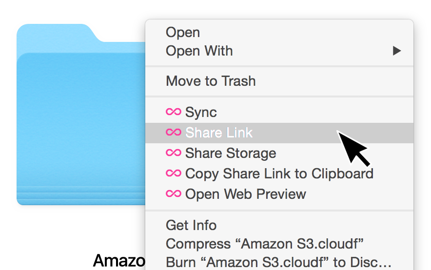 Share any file or folder from the desktop