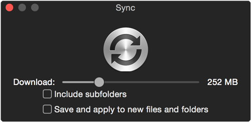 Right-click to sync folder, do not drill down into subfolders