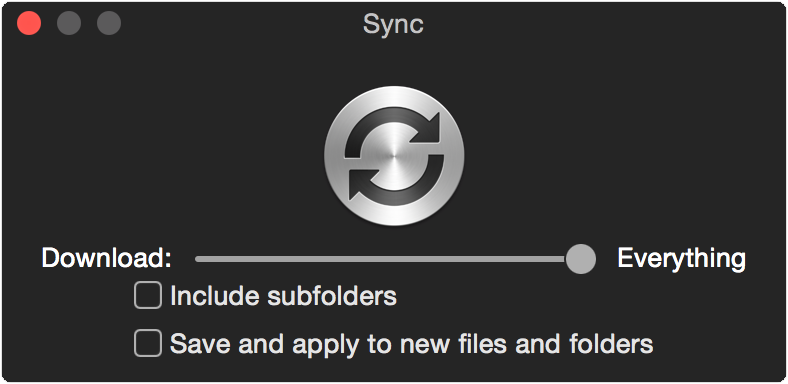Right-click to sync folder options