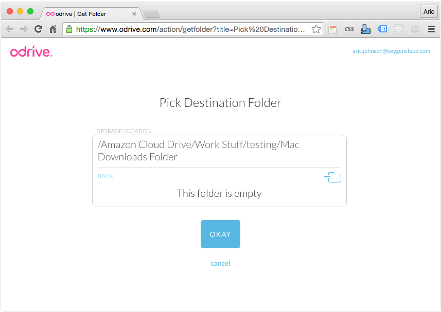Choose any storage in odrive to sync to